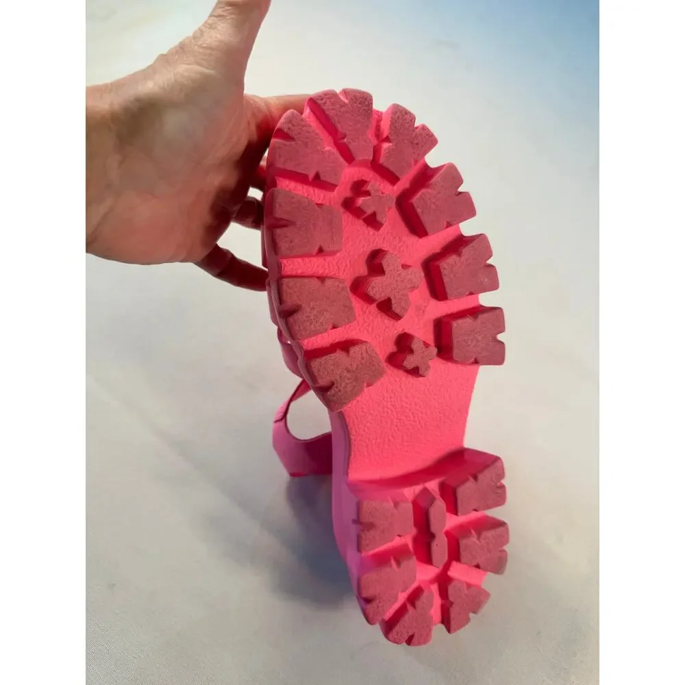 Steve Madden Echo Hot Pink Platform Fisherman Sandals Size 8.5